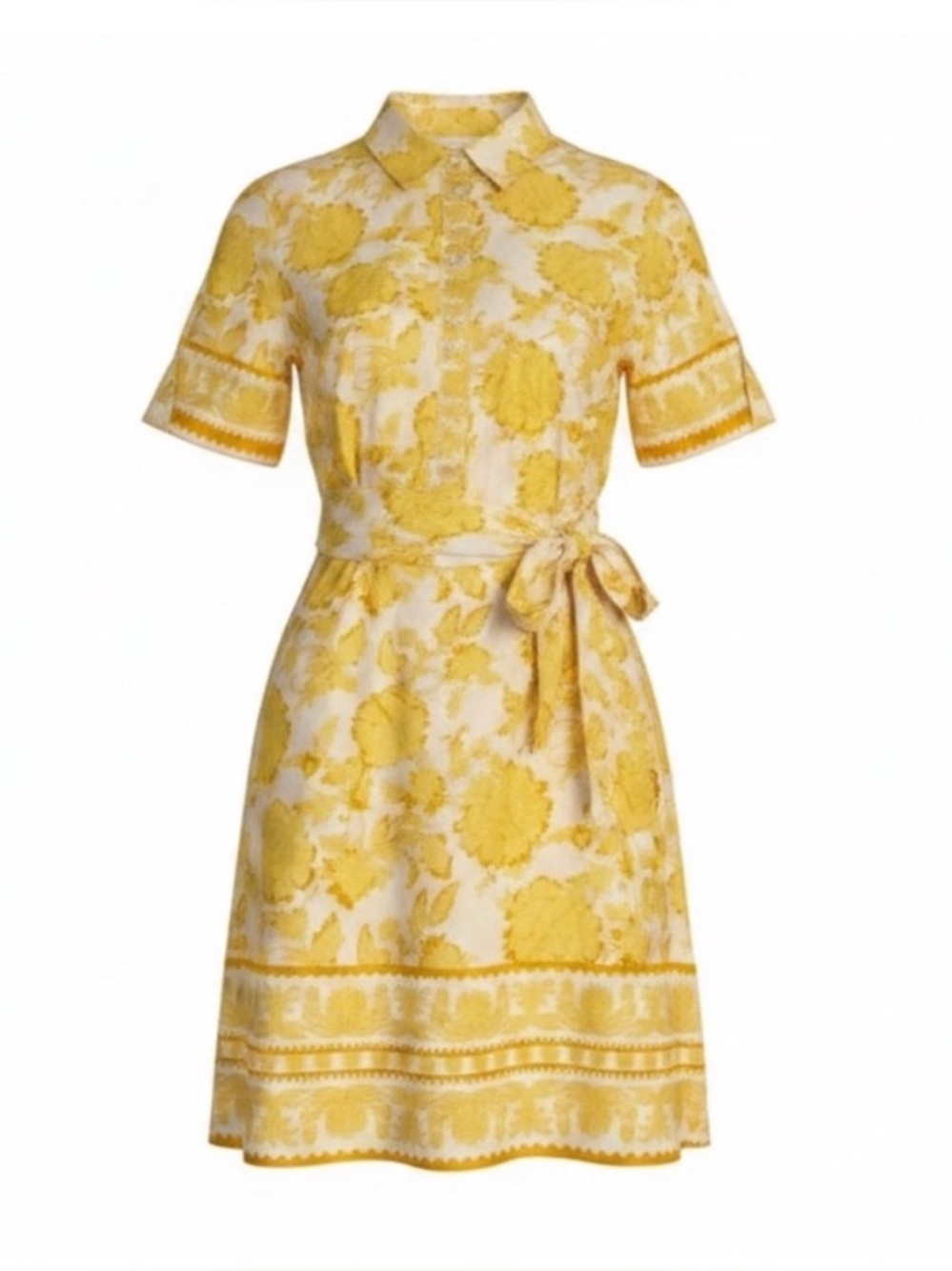 Alex Marie Millie Floral Short Sleeve Wrap Dress Yellow & White Size 8